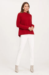 Tyler Boe Cashmere Button Back Sweater Crimson