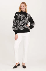 Tyler Boe Etched Floral Sweater Black
