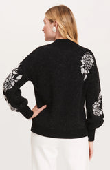 Tyler Boe Etched Floral Sweater Black
