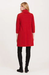 Tyler Boe Kim Cotton Cashmere Cowl Neck Dress Crimson