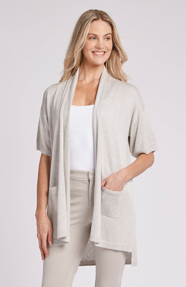 Tyler Boe Silk Cashmere Cardigan Silver
