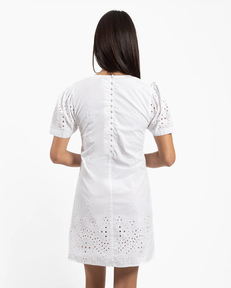 Jude Connally Hazel Stretch Eyelet Dress White