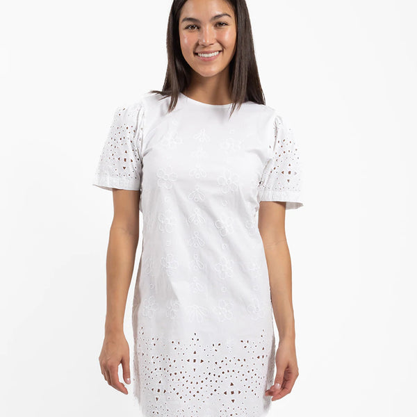 white christmas dresses Ruffle Eyelet Dress | Women's Summer Dresses