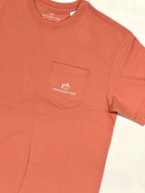 Southern Tide Short Sleeve Palm Printed Skipjack Tee Pale Primrose
