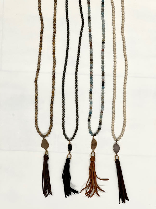 Virtue Gemstone Long Druzy With Tassel