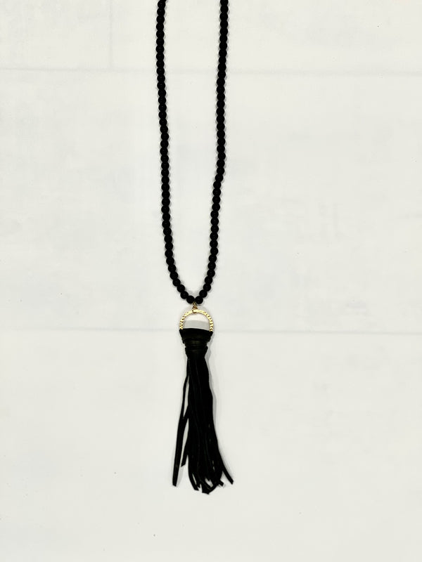 Virtue Gemstone Long Tassel Necklace