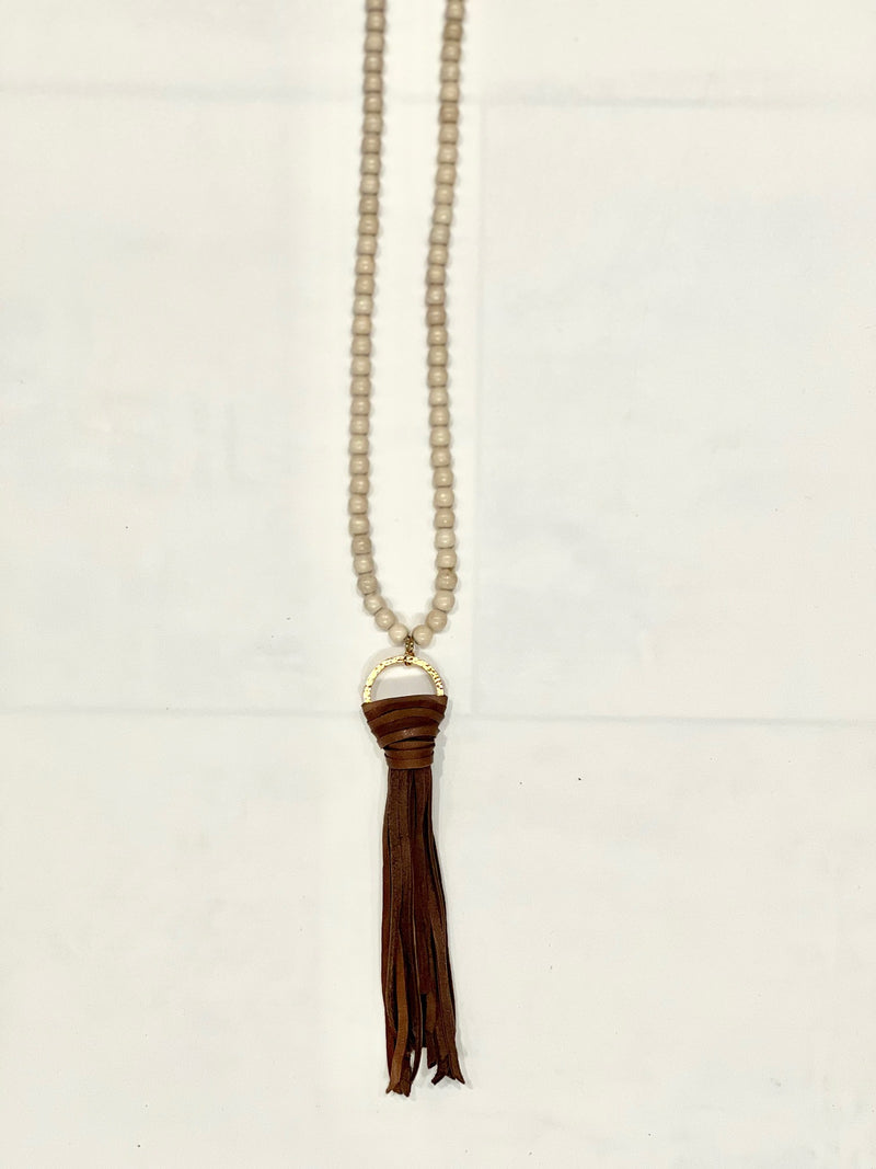 Virtue Gemstone Long Tassel Necklace