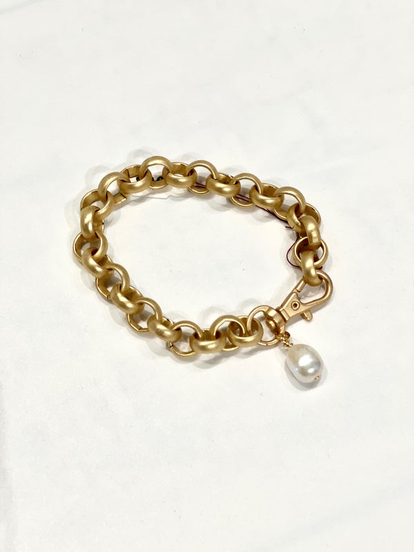 Virtue Round Rolo Bracelet with Pearl