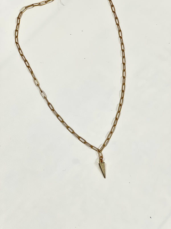 Virtue 16" Paperclip Necklace with Pyramid