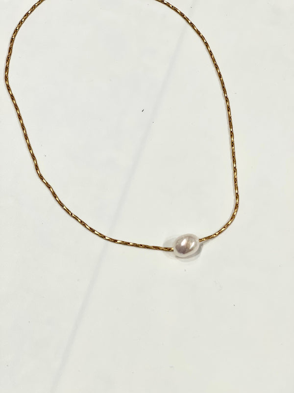 Virtue Petite Rope 16" Chain with Mini Pearl