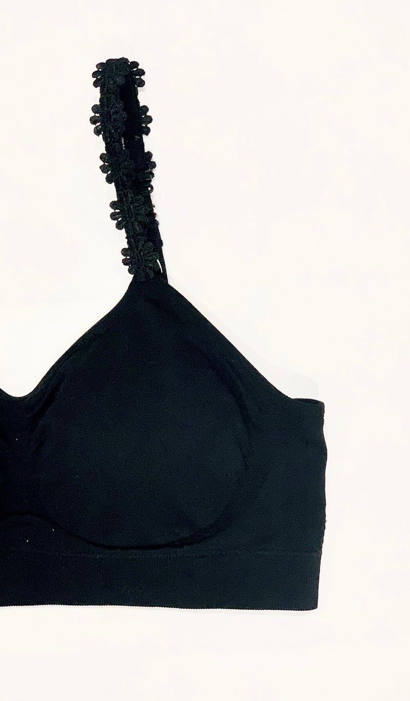 Strap-It's Bra Black Flower