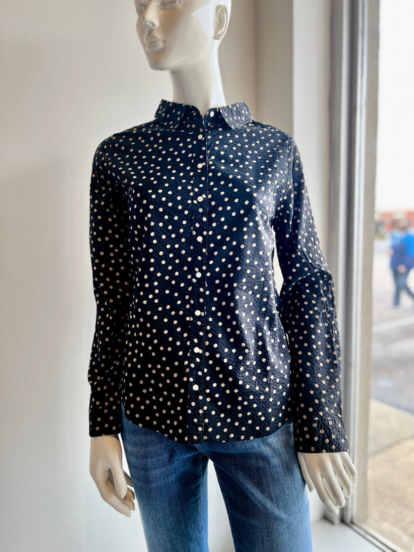 Dylan Gold Dots Long Sleeve Taylor Shirt Black