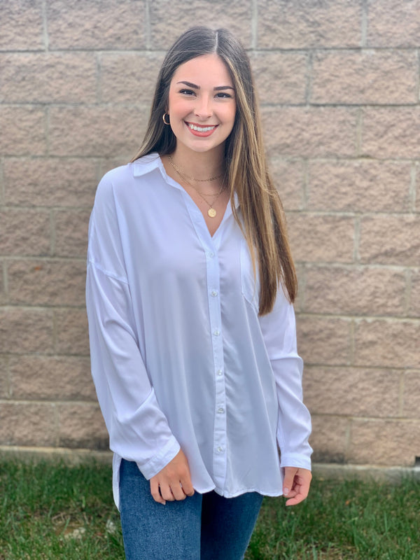 Bella Dahl Pocket Button Down Tunic White