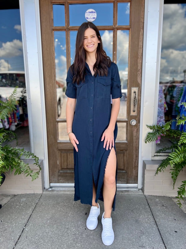 Bella Dahl Maxi Shirt Dress Endless Sea