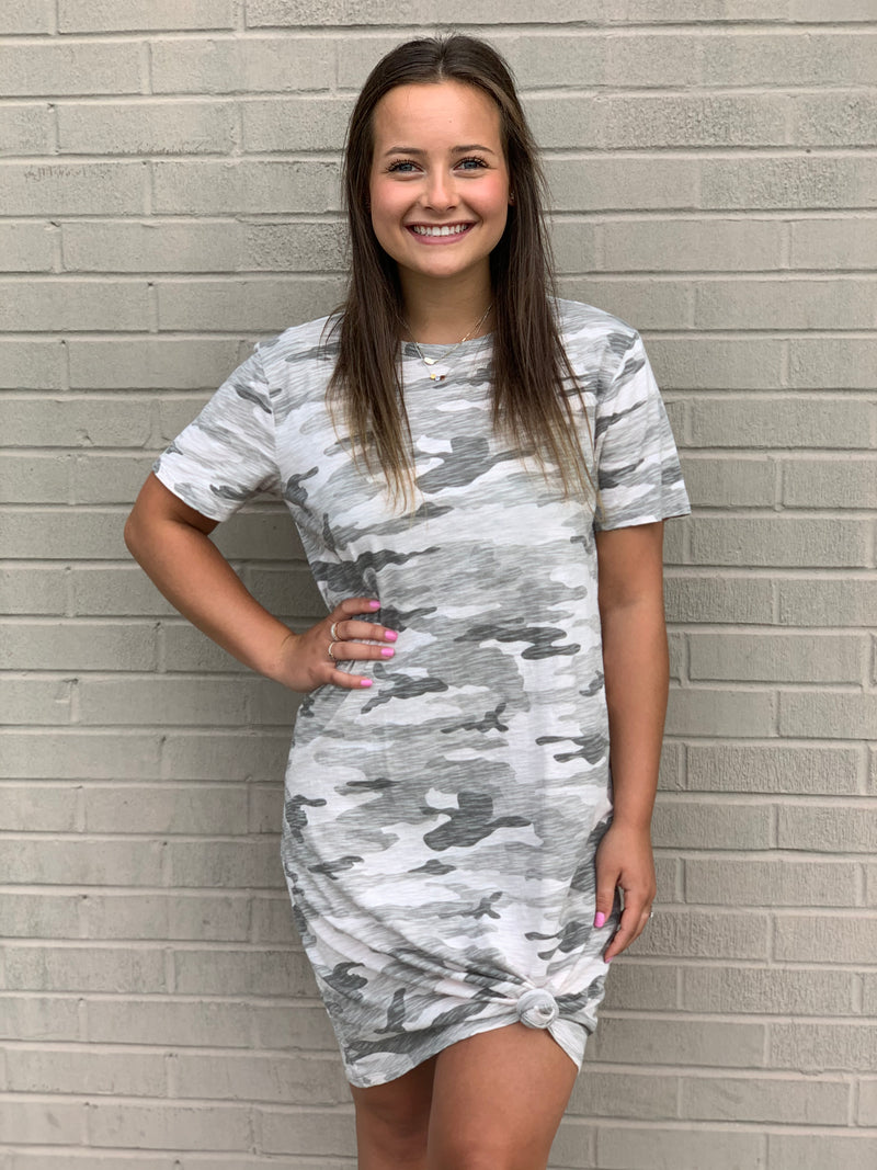 Dylan Camo Crew T-Shirt Dress Vintage Pink