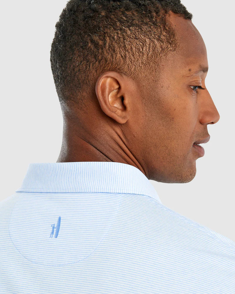Johnnie-O Lyndon Striped Polo Gulf Blue