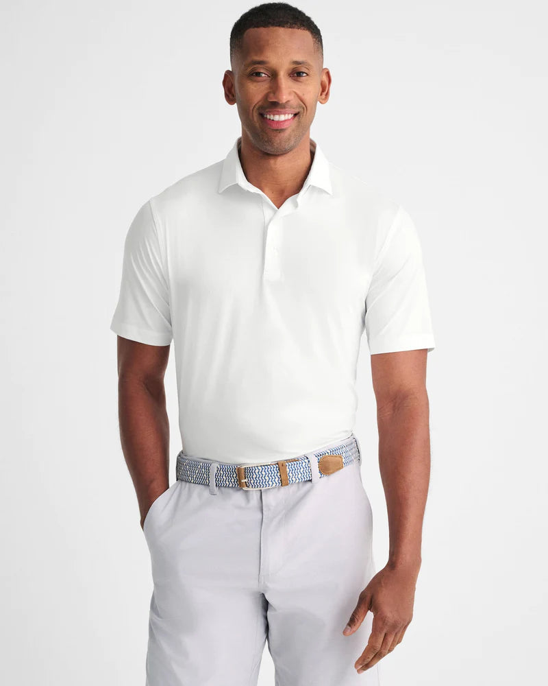 Johnnie-O Huron Heathered Polo White