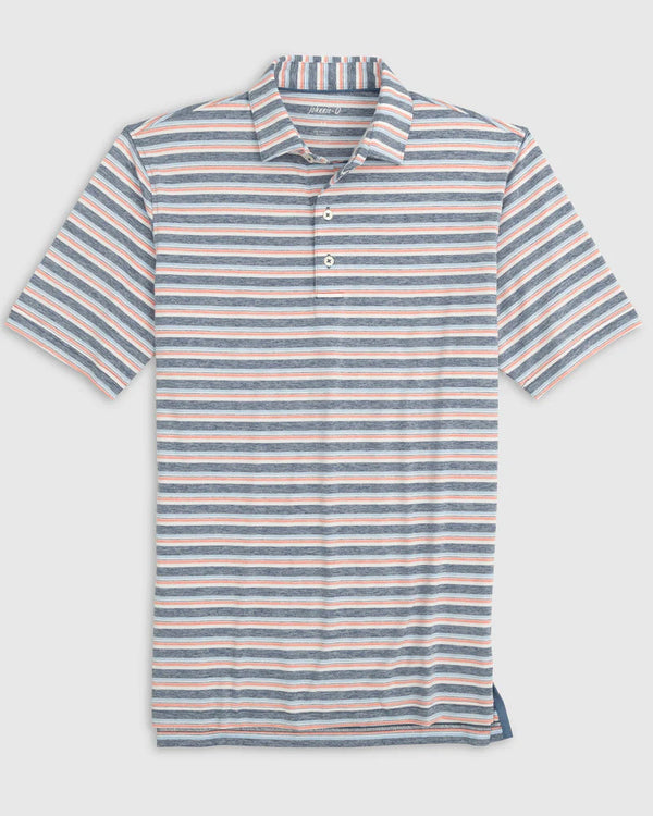 Johnnie-O Crew Striped Polo Lake