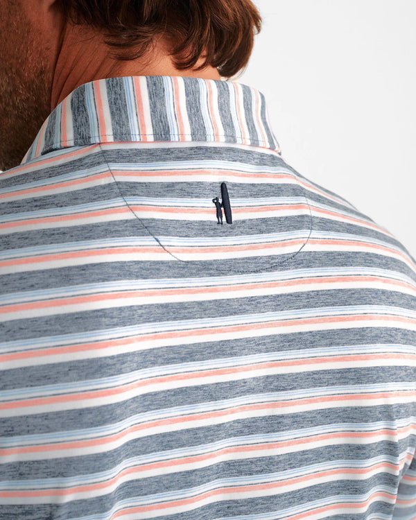 Johnnie-O Crew Striped Polo Lake