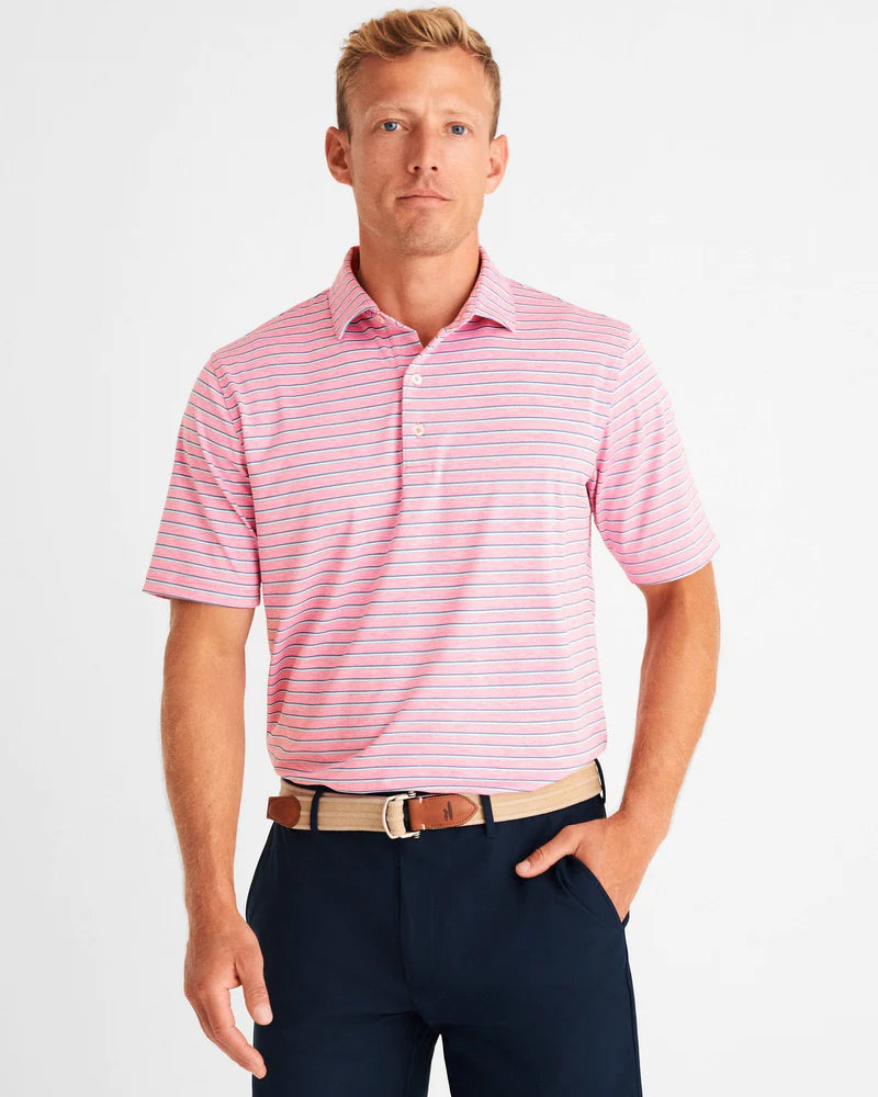 Johnnie-O PREP-FORMANCE JERSEY Jett Striped Polo Taffy