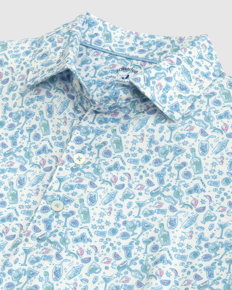 HENDRICK PRINTED POLO IN MALIBLU BY JOHNNIE-O