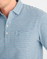 Johnnie-O Grady Striped Polo Bondi Blue