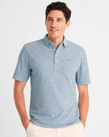 Johnnie-O Grady Striped Polo Bondi Blue