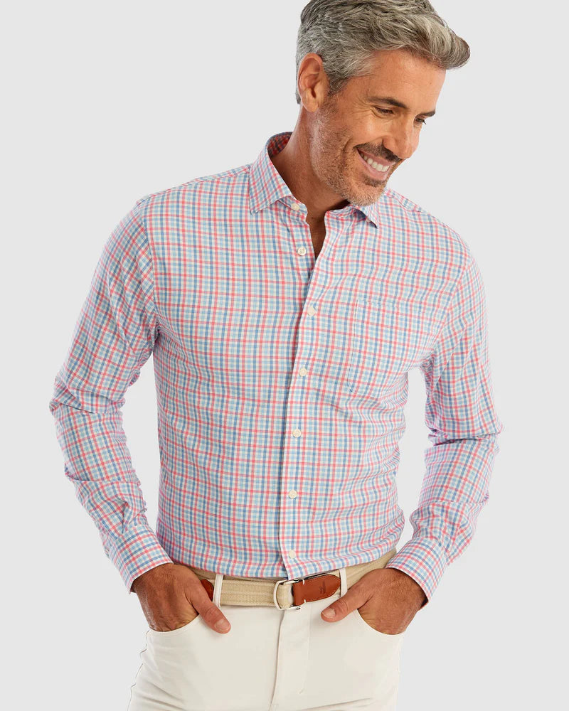 Johnnie-O Cary PREP-PERFORMANCE Button-Up Shirt Confetti