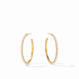 Julie Vos Juliet Hoop Gold Swarovski Pearl Medium