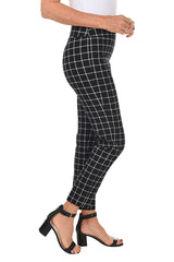 Krazy Larry Women’s Pull On Ankle Pant Black Check