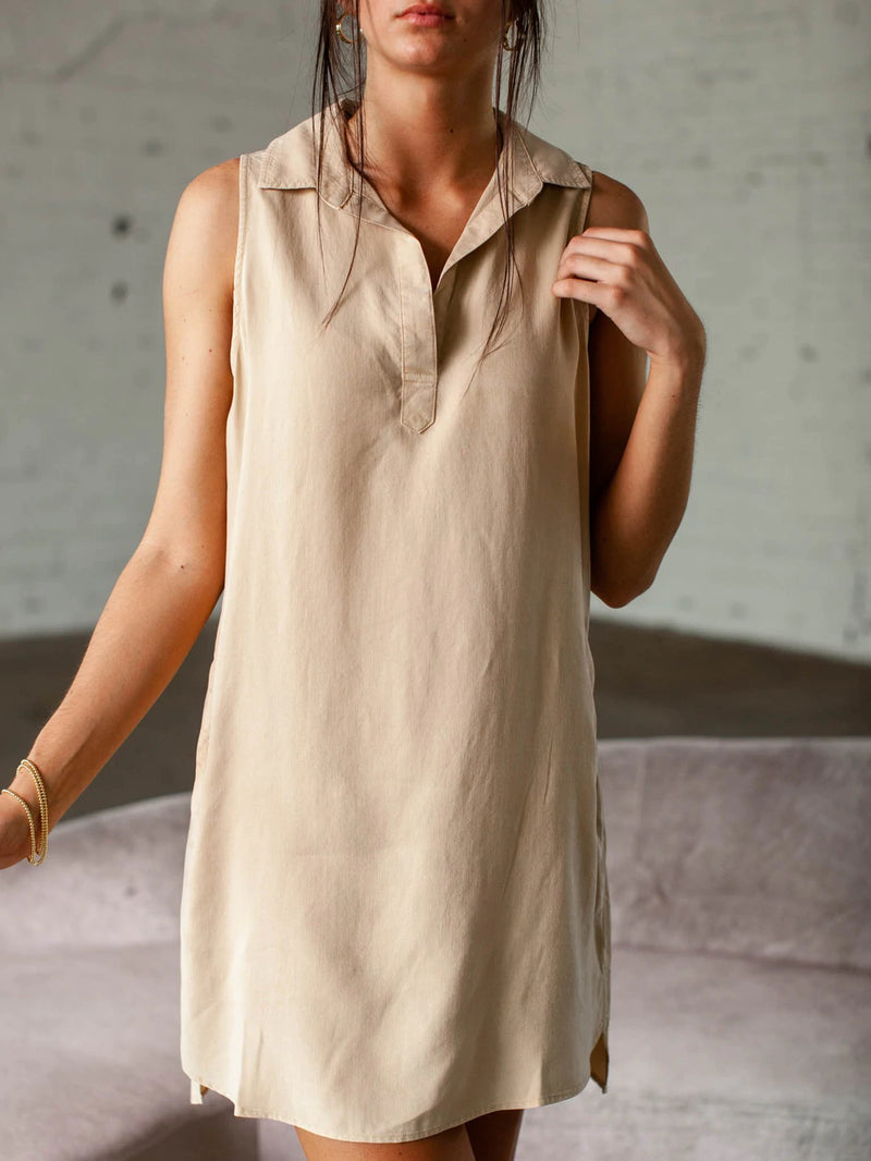 Sleeveless A Line Dress | Linen Sand | XS | Bella Dahl Sleeveless A Line Dress | Linen Sand | XS | Bella Dahl