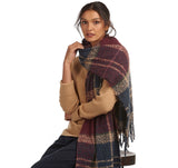 Barbour Tartan Boucle Scarf Damson