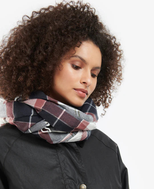 Barbour Hailes Tartan Wrap Midnight Berry