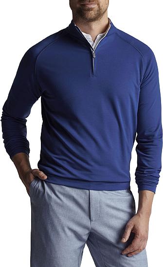 Peter Millar Dri-Release Natural Touch Quarter-Zip Golf Pullovers in Atlantic Blue