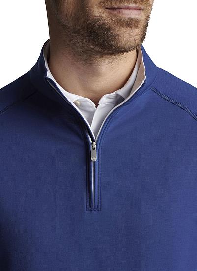 Peter Millar Dri-Release Natural Touch Quarter-Zip Golf Pullovers in Atlantic Blue