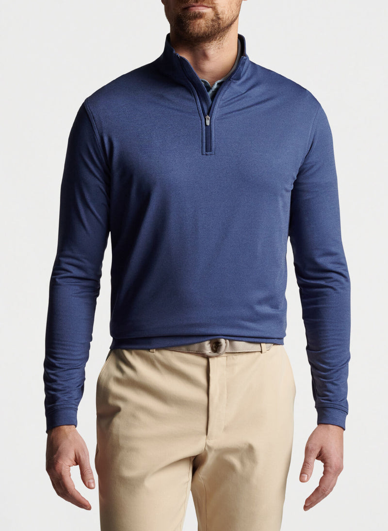 Peter Millar Perth Mélange Performance Quarter-Zip Navy