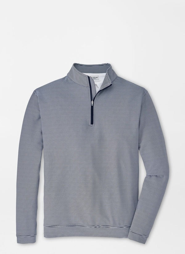 Peter Millar Perth Sugar Stripe Performance Quarter-Zip Navy/White