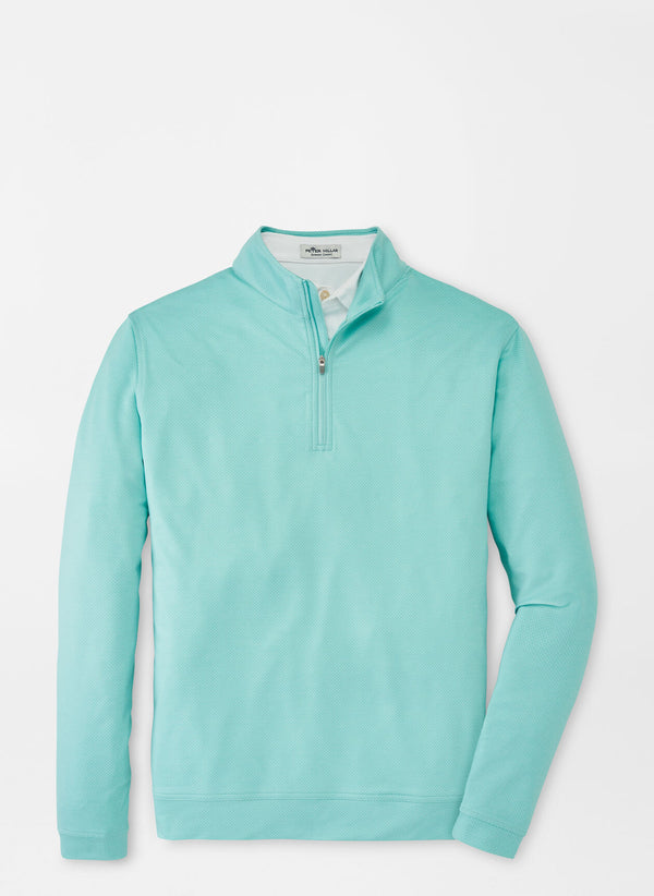 Peter Millar Perth Basketweave Performance Quarter Zip Willow Mist