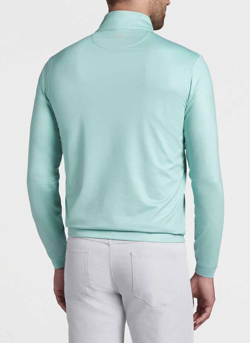 Peter Millar Perth Basketweave Performance Quarter Zip Willow Mist