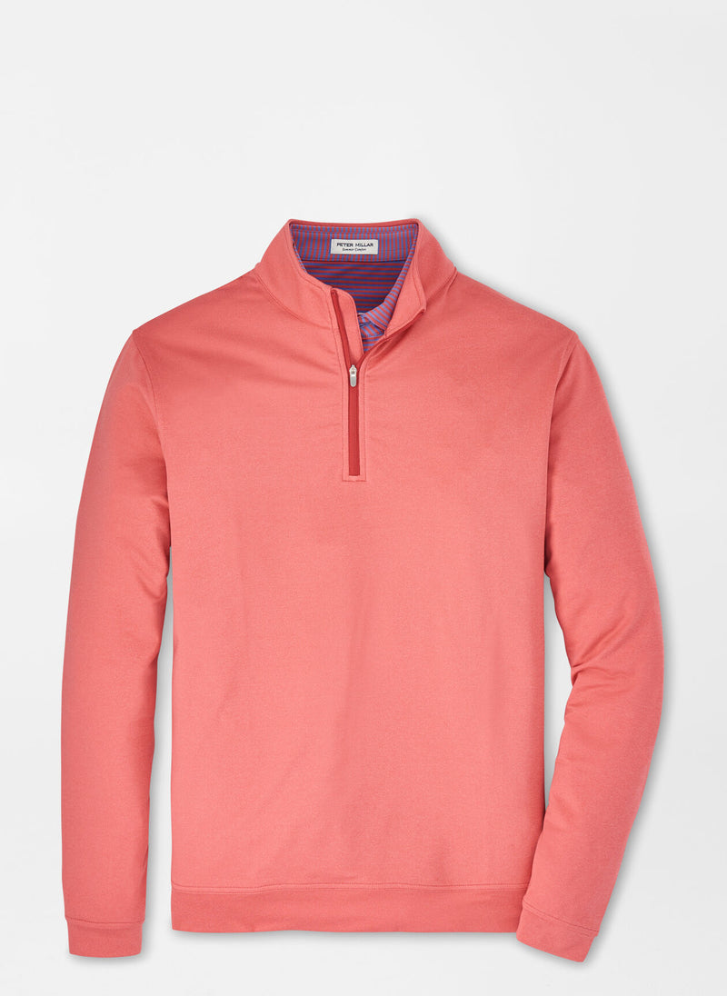 Peter Millar Perth Mélange Performance Quarter-Zip in Cape Red