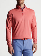 Peter Millar Perth Mélange Performance Quarter-Zip in Cape Red