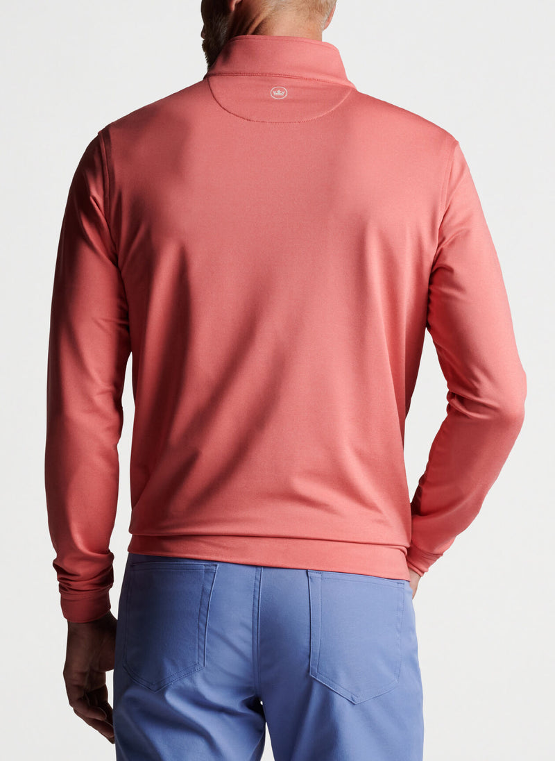 Peter Millar Perth Mélange Performance Quarter-Zip in Cape Red