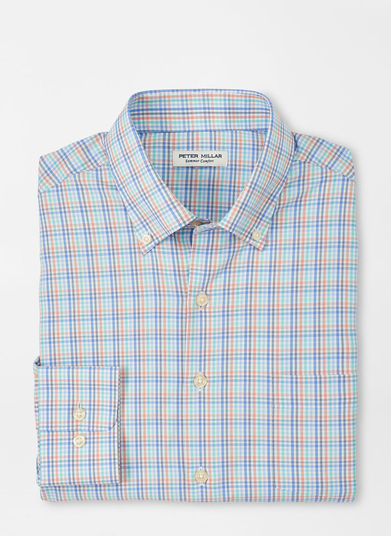 Peter Millar Irving Performance Twill Sport Shirt Maritime