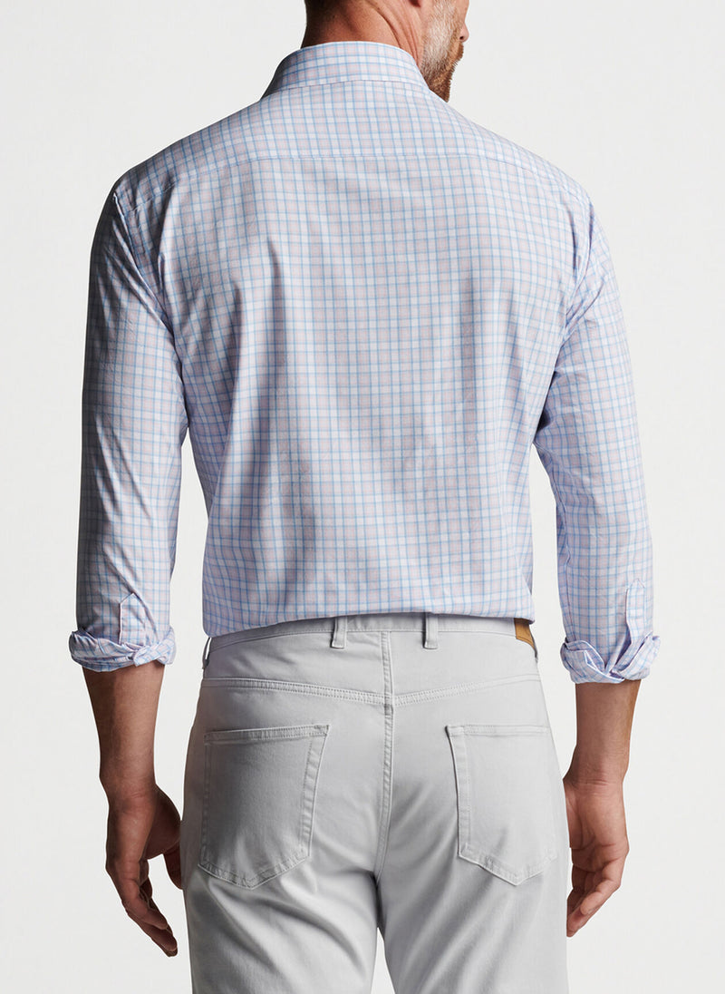 Peter Millar Lee Performance Poplin Sport Shirt Palmer Pink