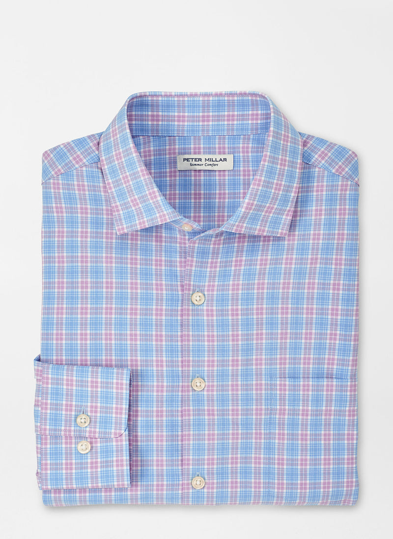 Peter Millar Gene Performance Poplin Sport Shirt Cottage Blue