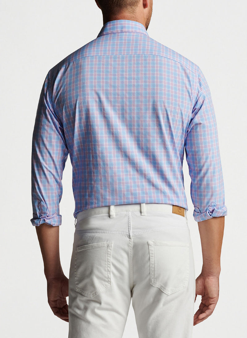 Peter Millar Gene Performance Poplin Sport Shirt Cottage Blue
