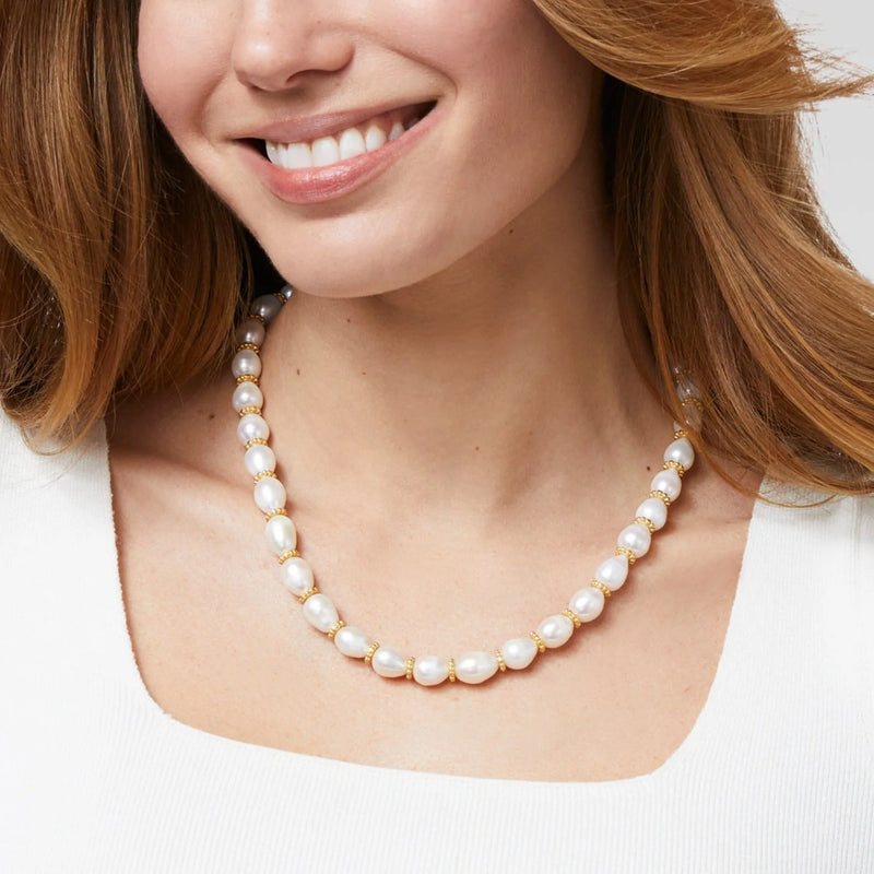 Julie Vos Marbella Necklace Gold Freshwater Pearl