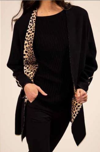 OST Printed Cheetah Cardigan-Reversible