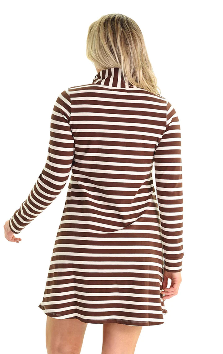 Duffield Lane Sawyer Dress Chocolate/Cream Stripe