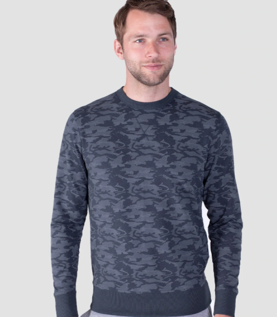 Tasc Performance Varsity French Terry Sweatshirt Gunmetal Camo